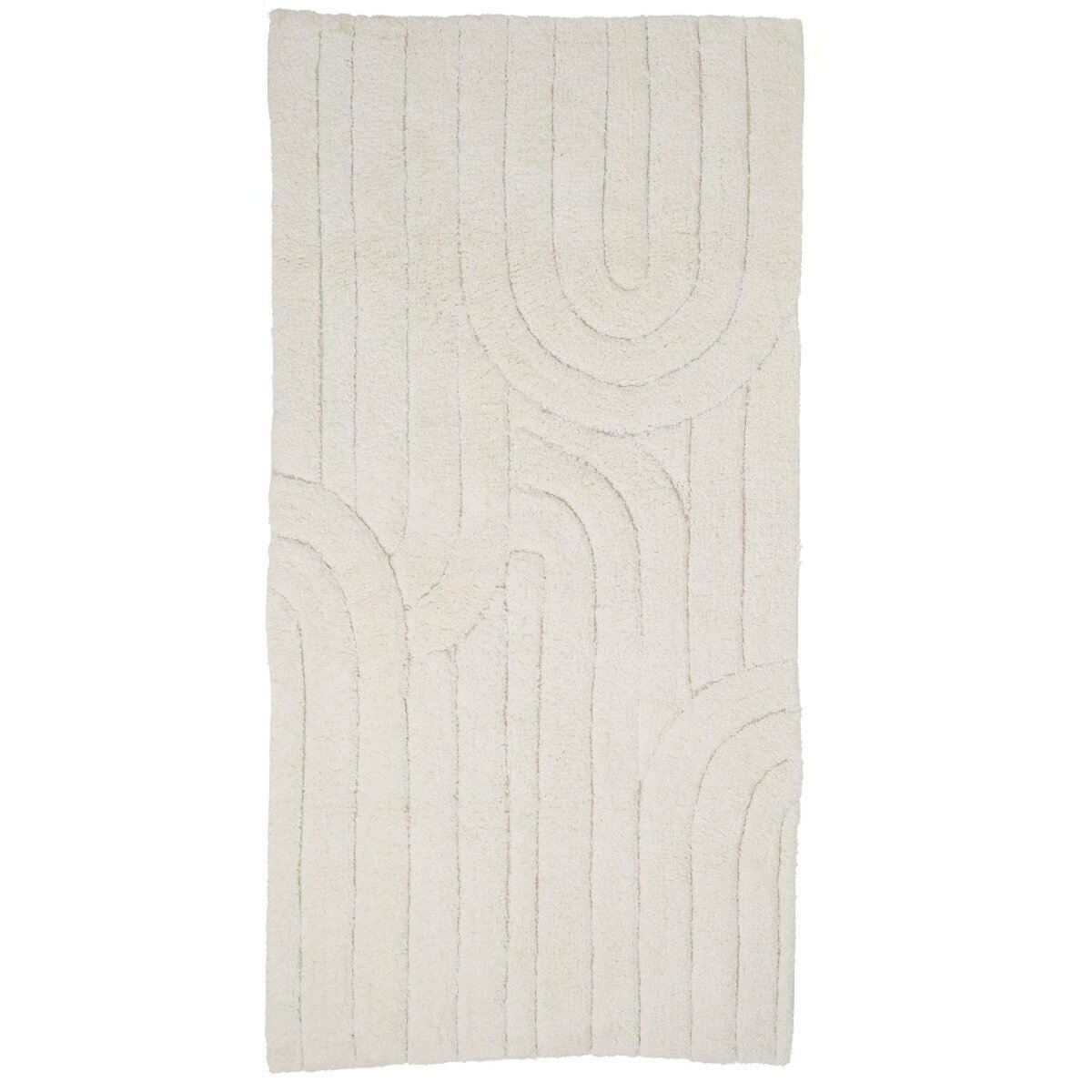 GUY LEVASSEUR Tapis de bain déco graphique arc en coton 60x120cm