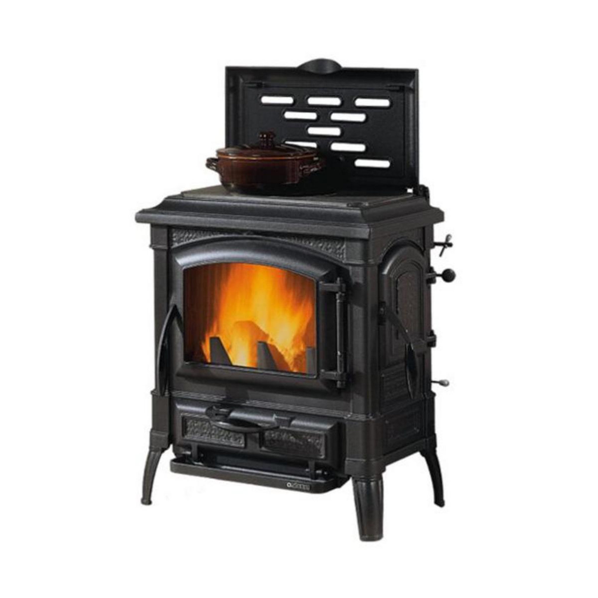 NORDICA EXTRAFLAME Poêle à bois 7.7kw fonte émaillée noir - ISETTACCLEAN