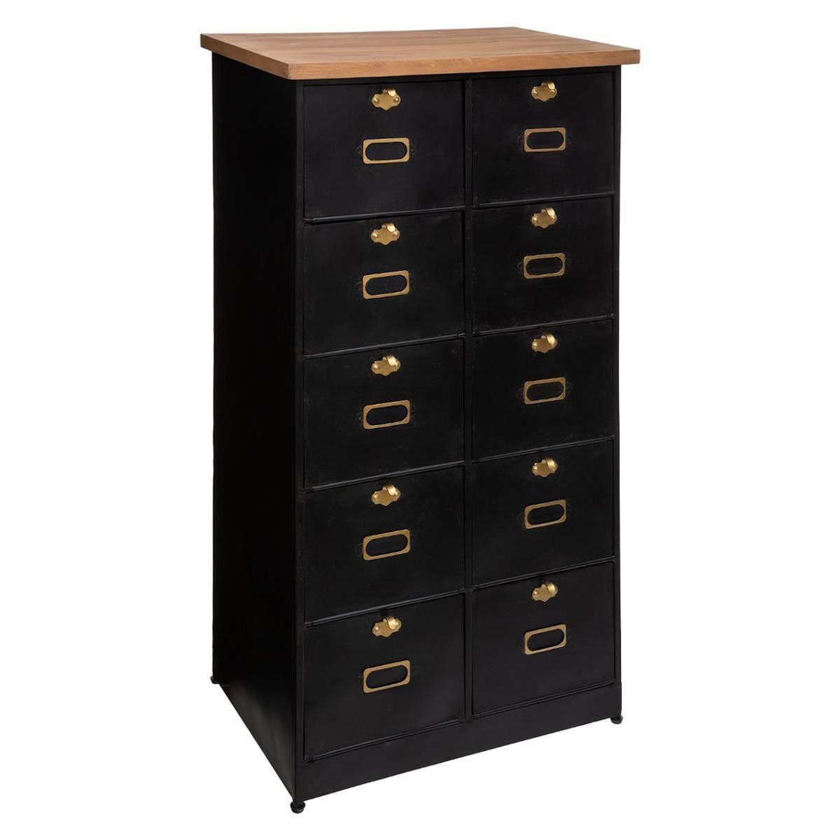 ATMOSPHERA Commode Design 10 Tiroirs  Ivan  122cm Noir