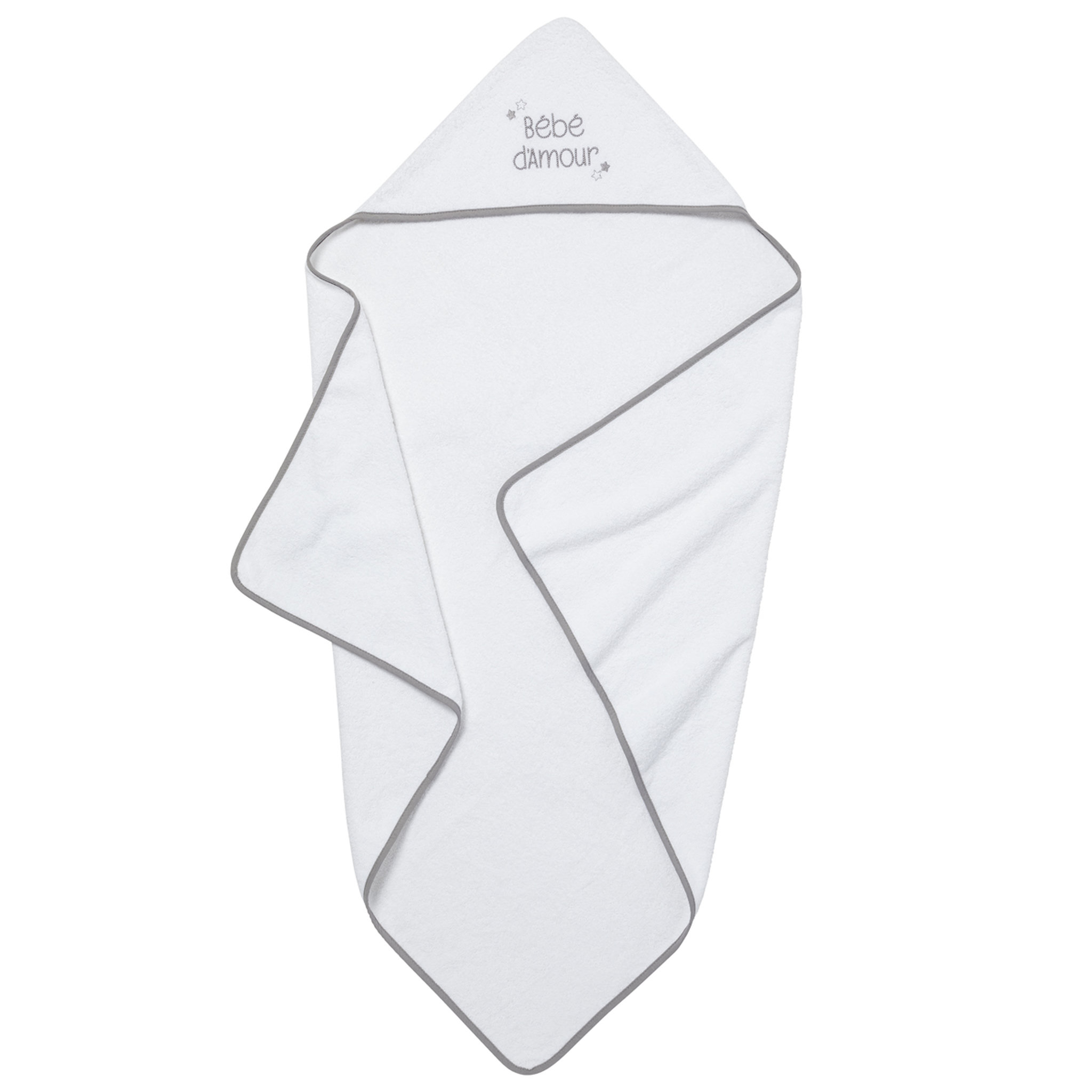 Voir la diapositive 2 : Babycalin Cape de bain éponge brodée "Bébé d'amour"