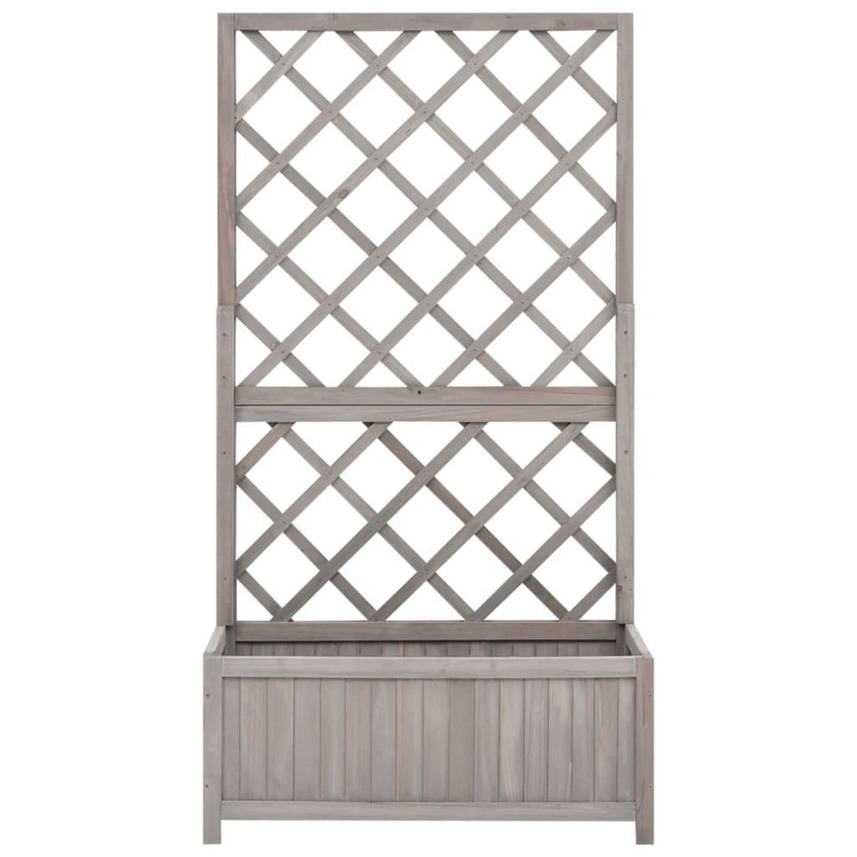 VIDAXL Jardiniere a treillis de jardin Gris 70x30x135 cm Bois de sapin