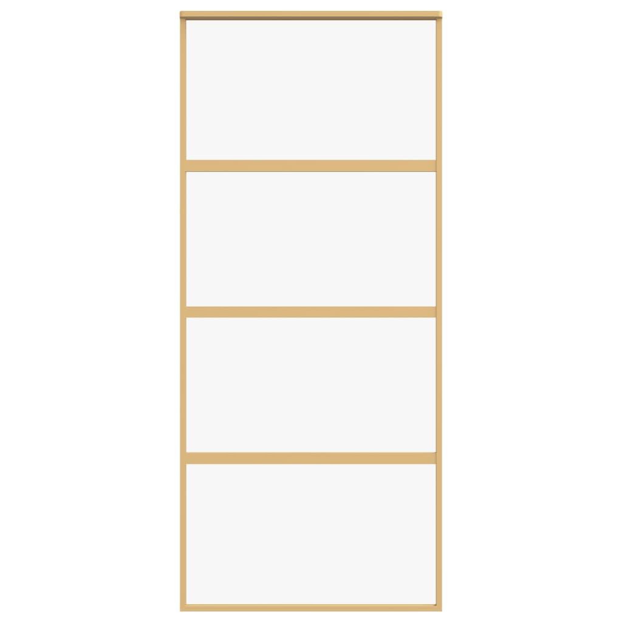 Voir la diapositive 4 : VIDAXL Porte coulissante dore 90x205 cm verre ESG clair et aluminium