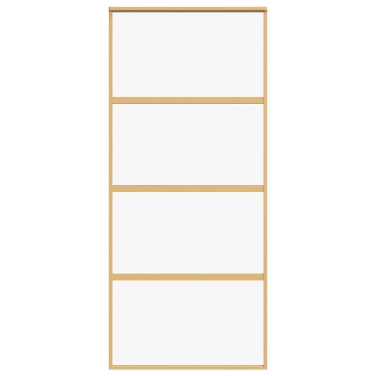 VIDAXL Porte coulissante dore 90x205 cm verre ESG clair et aluminium
