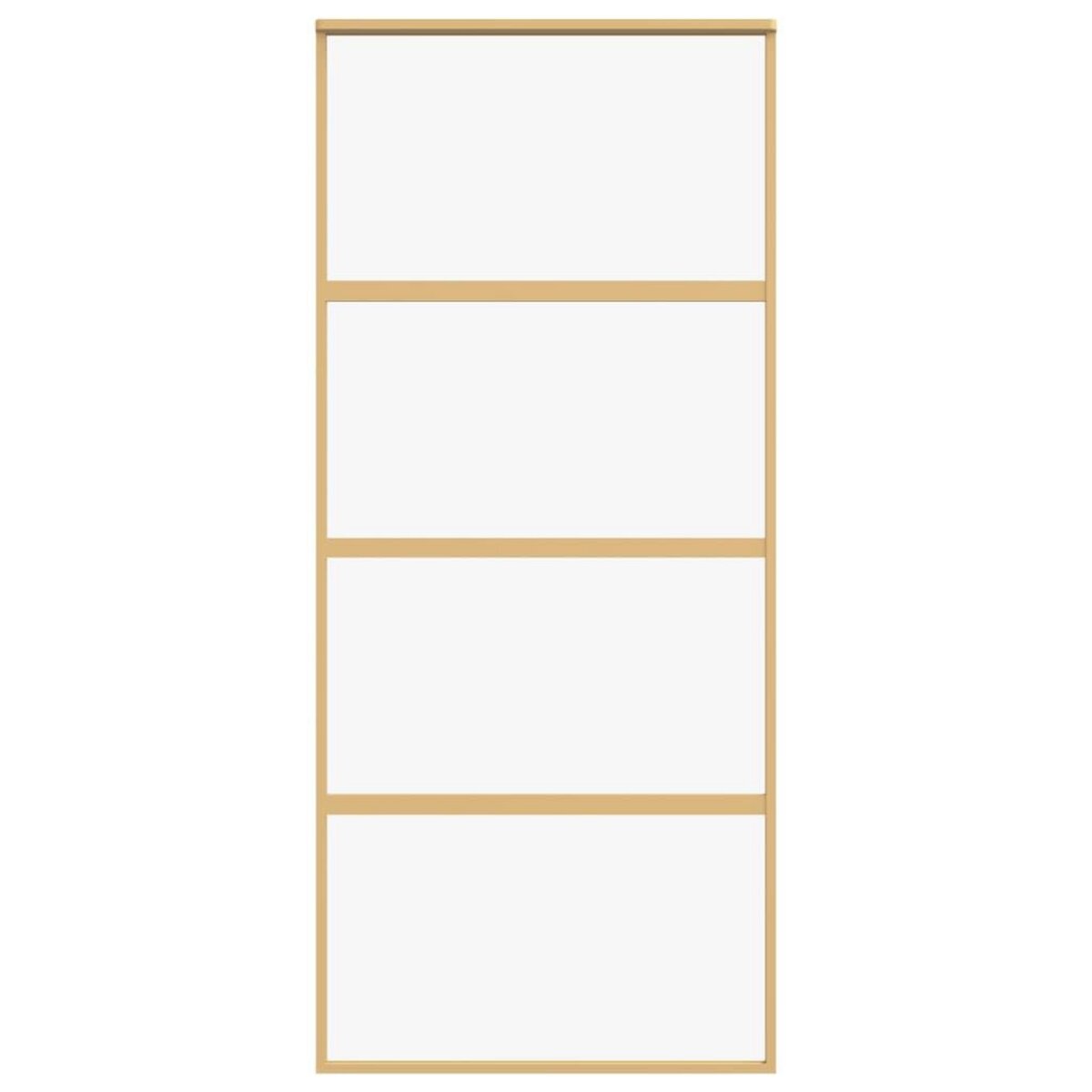 VIDAXL Porte coulissante dore 90x205 cm verre ESG clair et aluminium