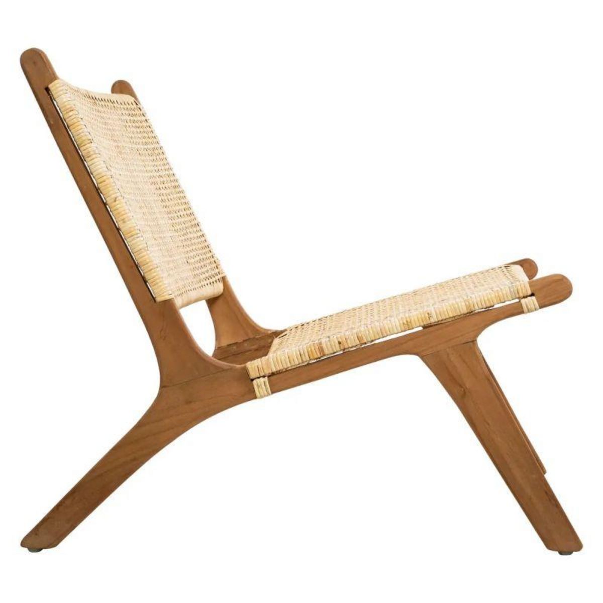  Fauteuil en Teck & Rotin  Timor  80cm Naturel