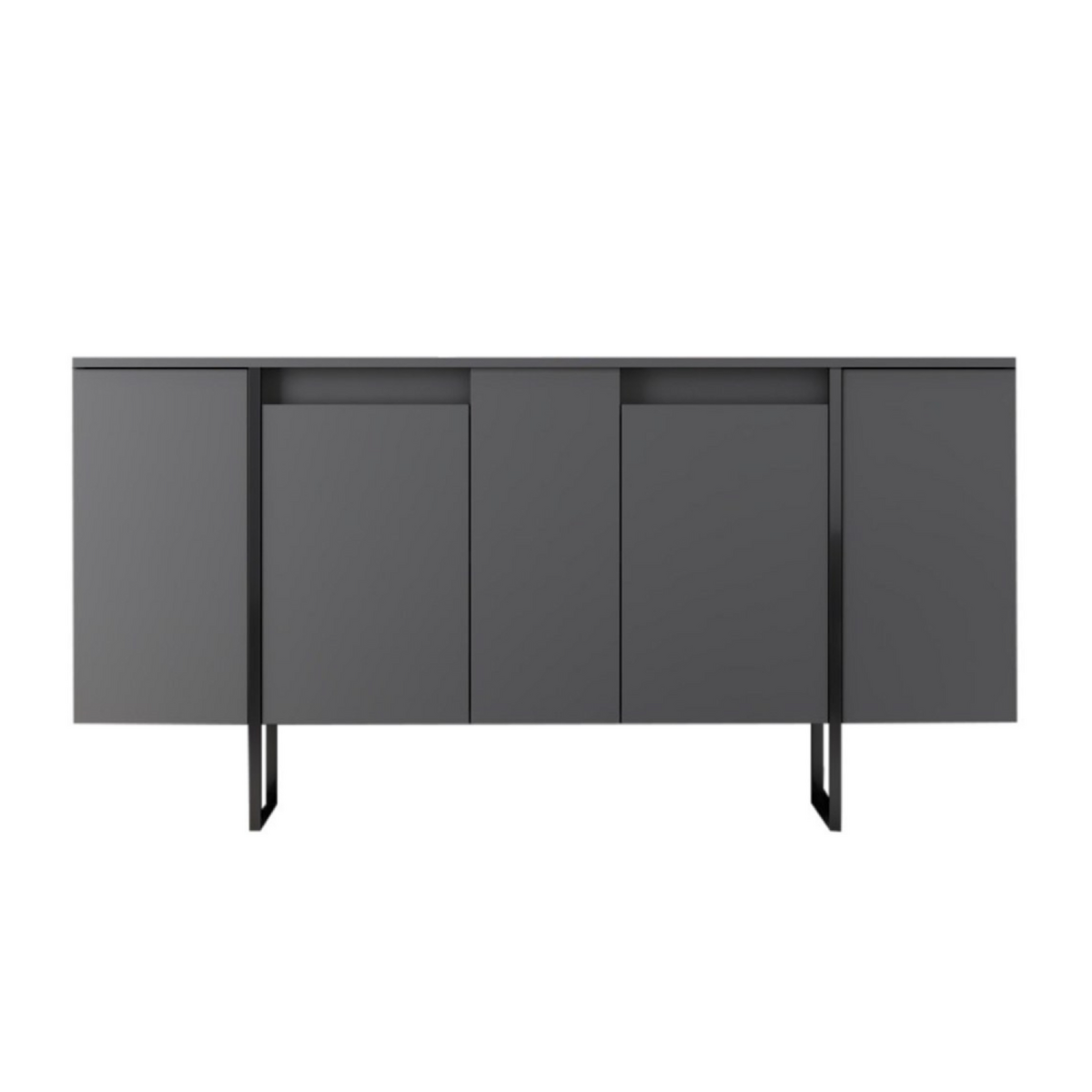 CONCEPT USINE Buffet design noir 4 portes BORAS