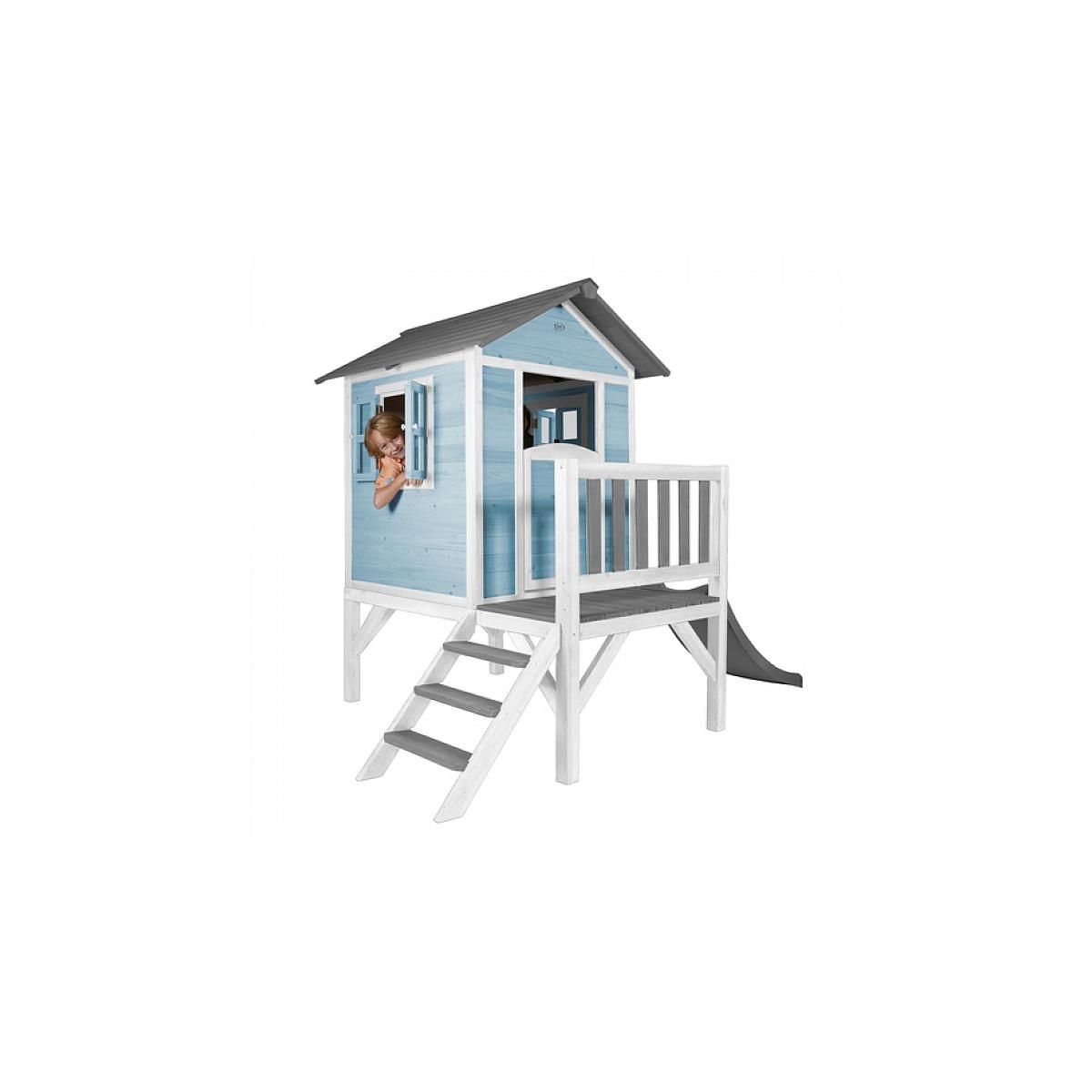 Axi House AXI Beach Lodge XL Maisonnette Caribbean Bleu Toboggan Gris