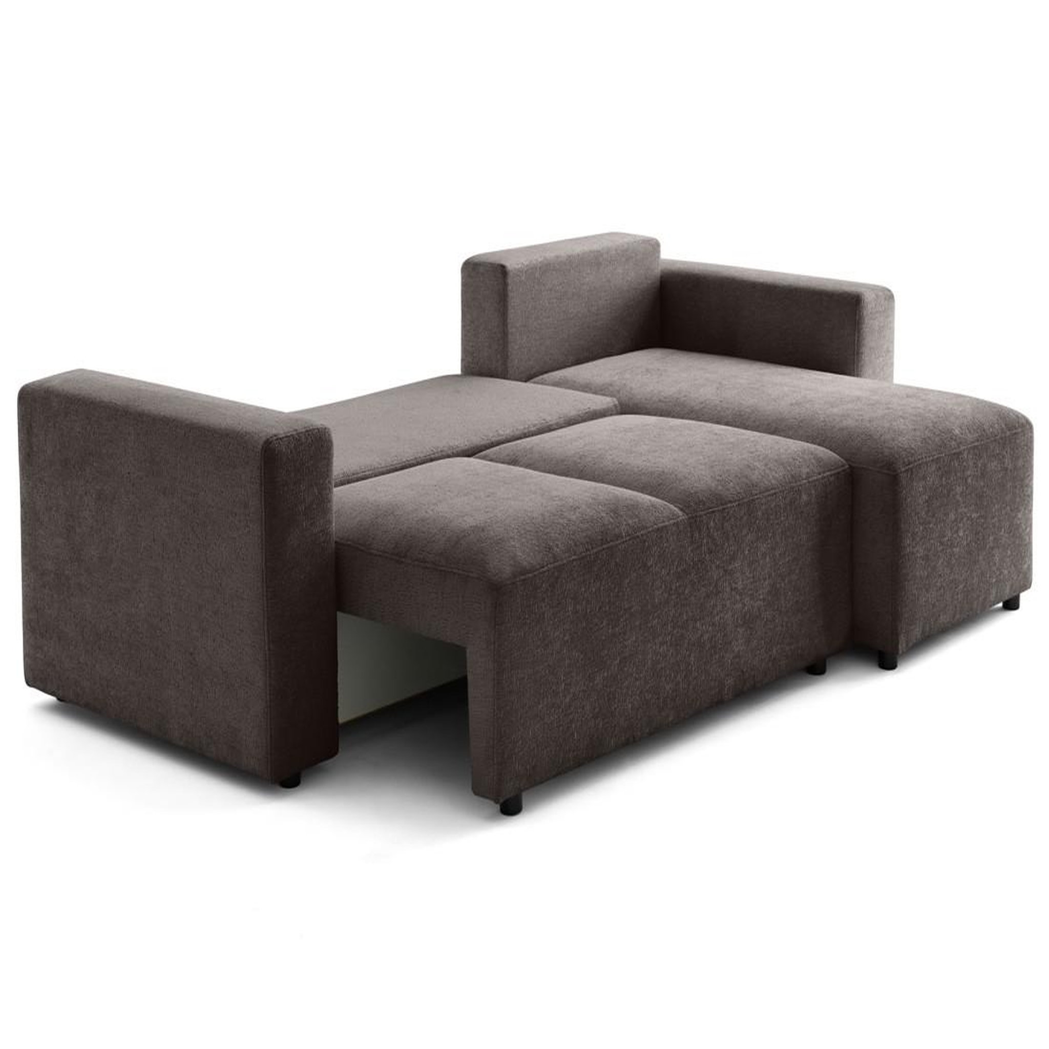 Voir la diapositive 6 : LISA DESIGN Livy - canapé d'angle réversible 4 places convertible avec coffre en velours texturé