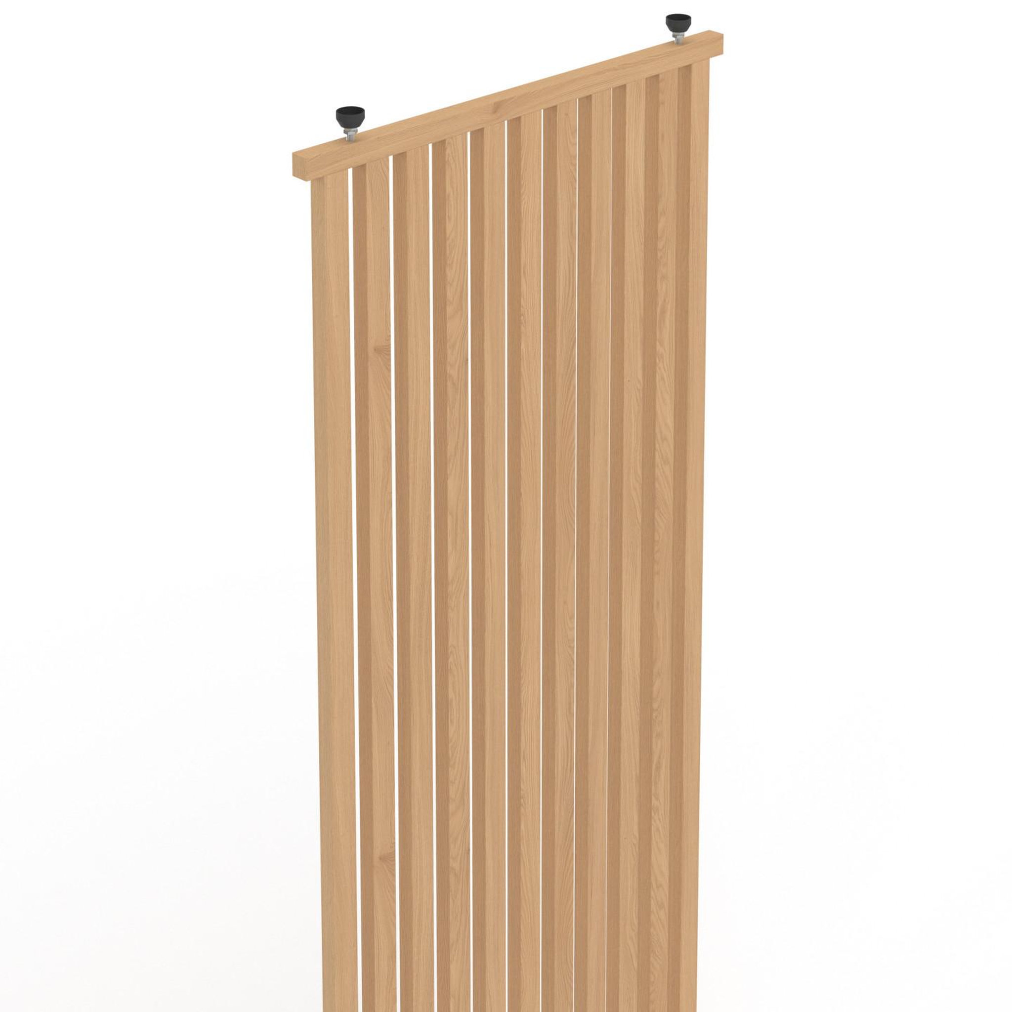 Voir la diapositive 6 : ID MARKET Cloison de séparation claustra 250 x 80 cm en tasseaux de bois coloris chêne
