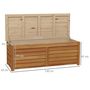 Voir la diapositive 3 : OUTSUNNY Coffre de rangement extérieur 176L - dim. 130L x 50l x 45H cm - poignée - bois marron