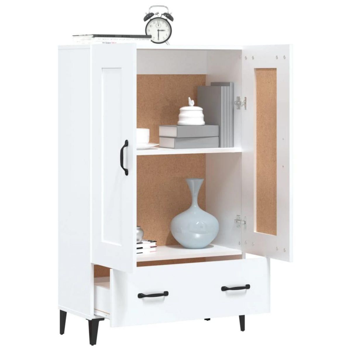 VIDAXL Buffet Blanc brillant 70x31x115 cm Bois d'ingenierie