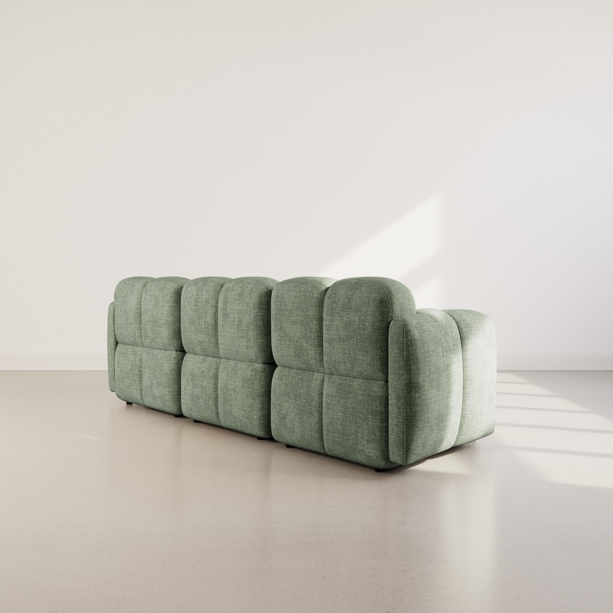 Voir la diapositive 5 : BEST MOBILIER Grace - canapé modulable 3 places en velours texturé