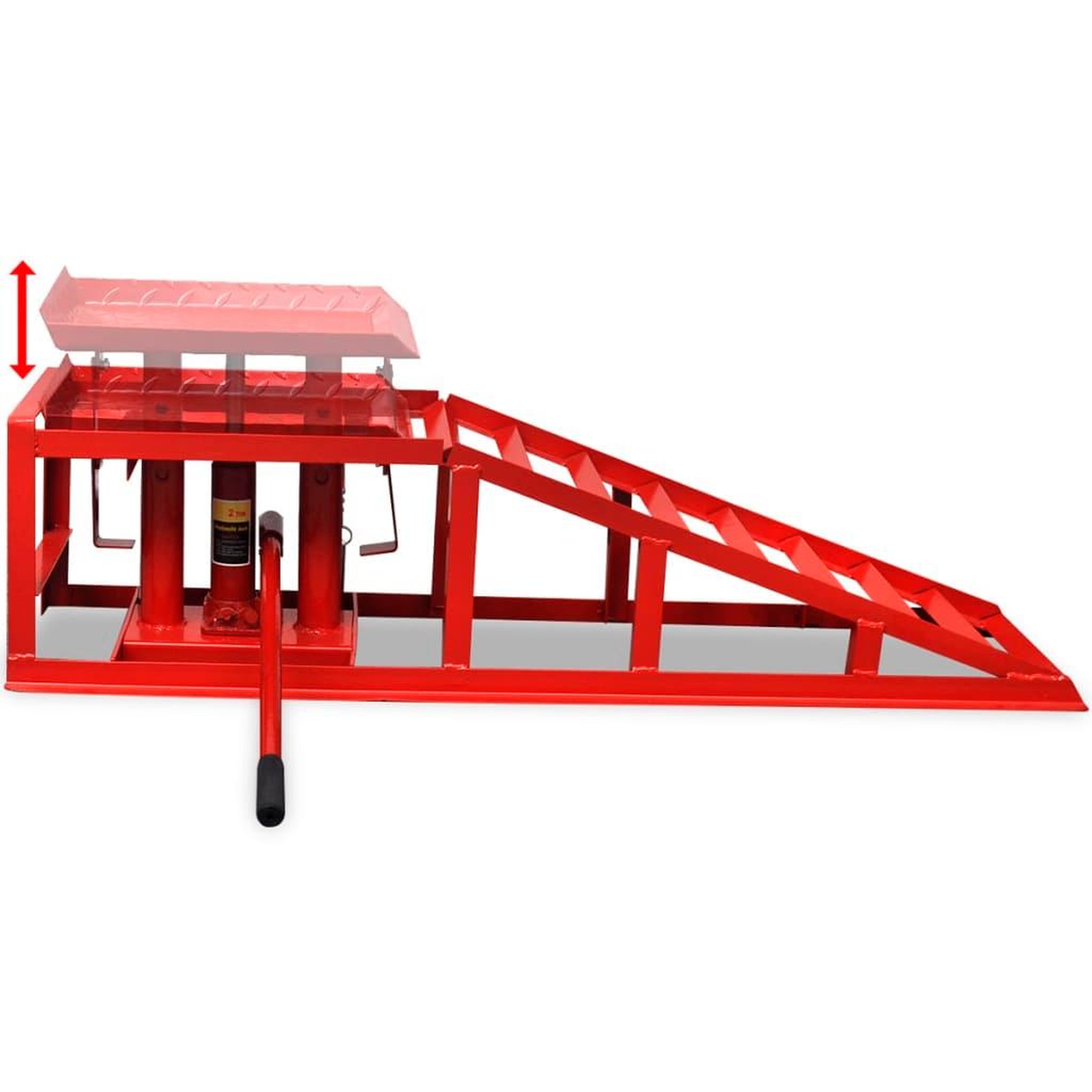 Voir la diapositive 4 : VIDAXL Rampes de reparation auto 2 pcs rouge acier