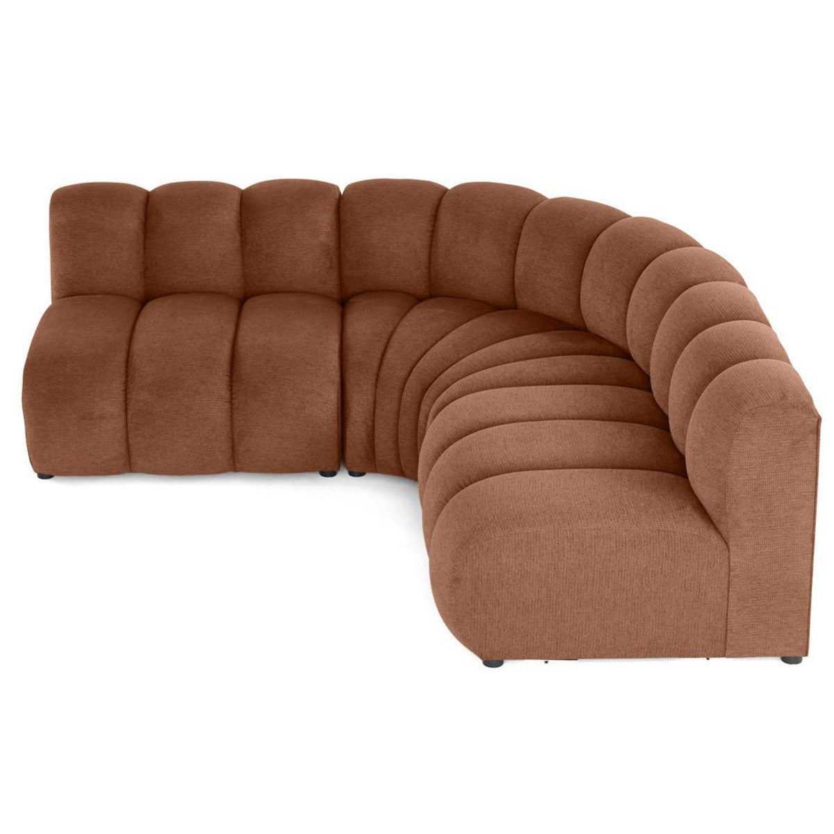 LISA DESIGN Debbie - canapé modulable d'angle réversible 4 places en tissu texturé