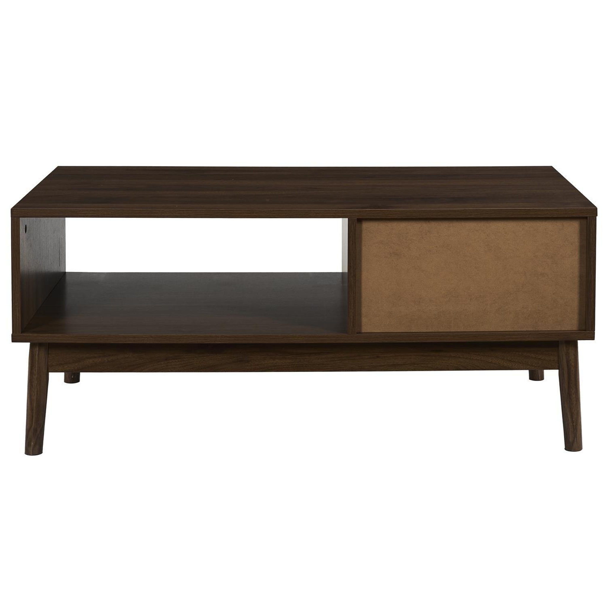 Voir la diapositive 6 : The Home Deco Factory Table basse 1 tiroir et 1 niche effet bois foncé saulk - marron
