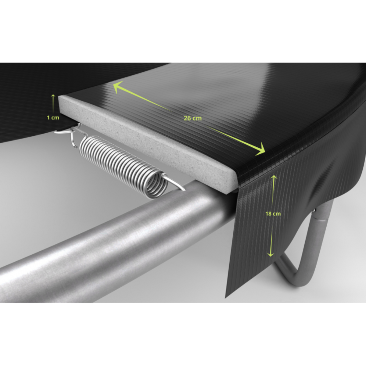 PLAY4FUN Trampoline de Jardin Deluxe 10FT ø305cm Noir - avec Filet de sécurité, Tapis de saut, Coussin de protection, Echelle