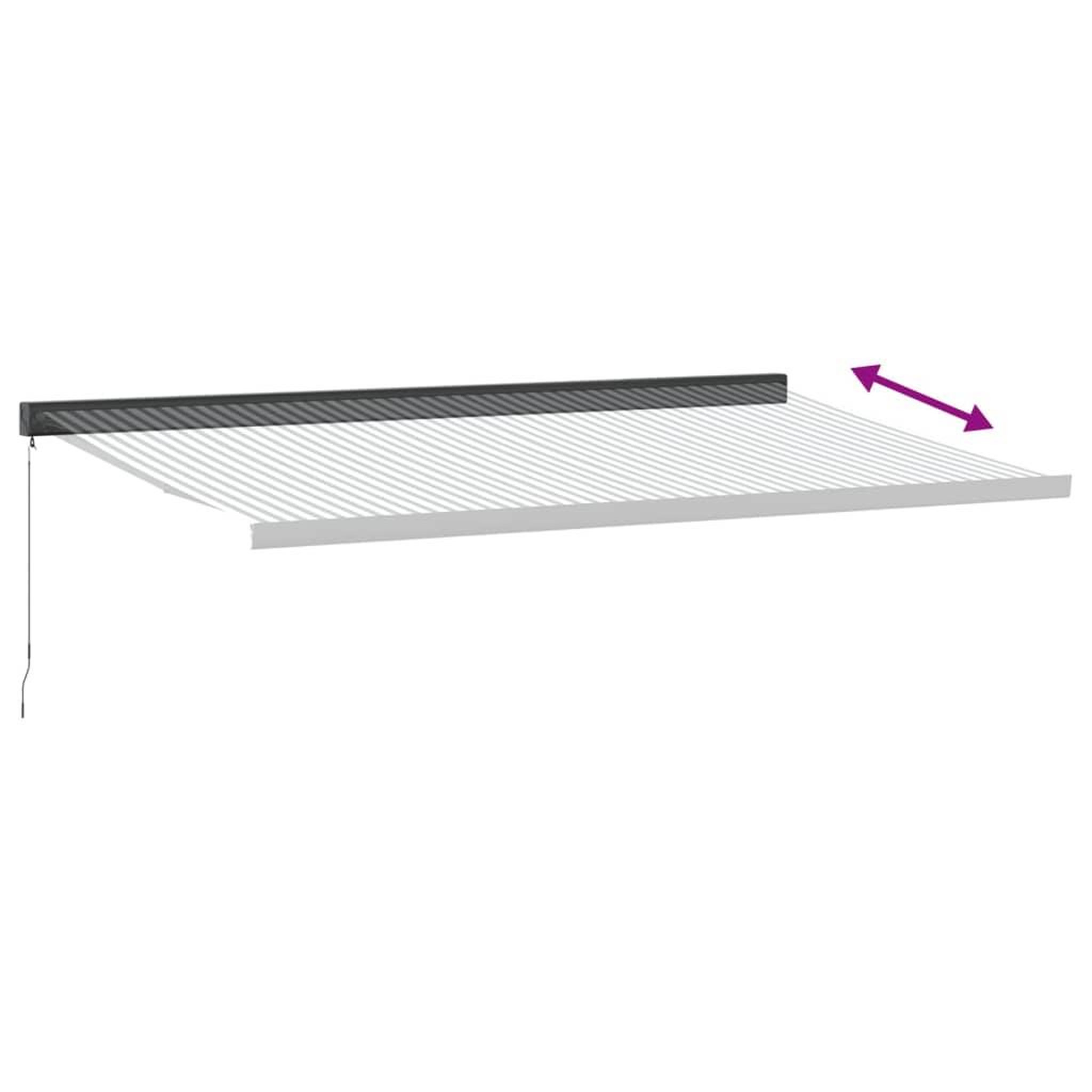 Voir la diapositive 5 : VIDAXL Auvent retractable anthracite et blanc 5x3 m tissu et aluminium
