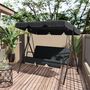 Voir la diapositive 6 : OUTSUNNY Toile de Rechange pour balancelle de Jardin Tissu Polyester Haute densité 200 g/m² 192L x 144l cm - noir