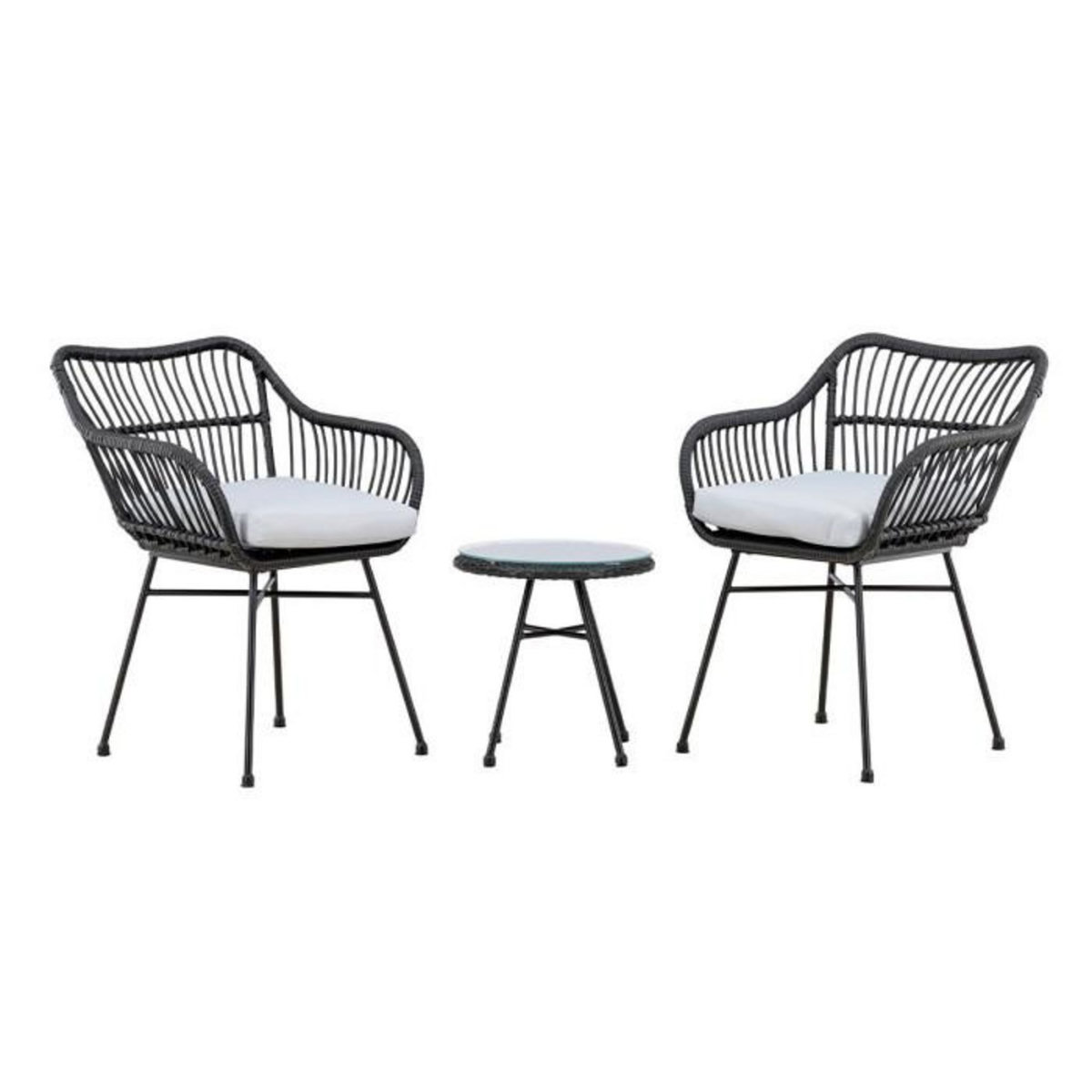 Paris Prix Salon de Jardin  Viga  81cm Noir