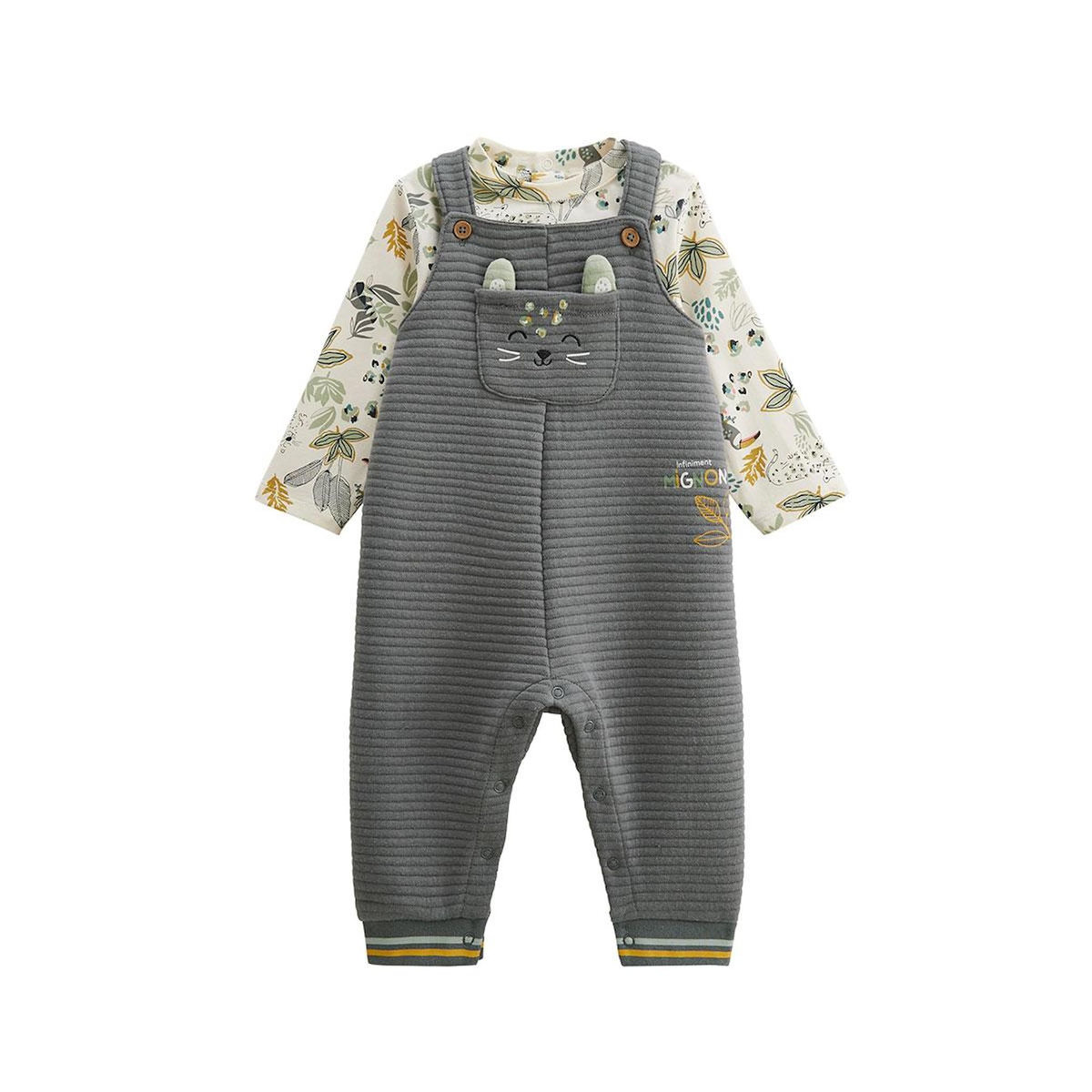 Petit Béguin Ensemble salopette bébé et t-shirt Boavista