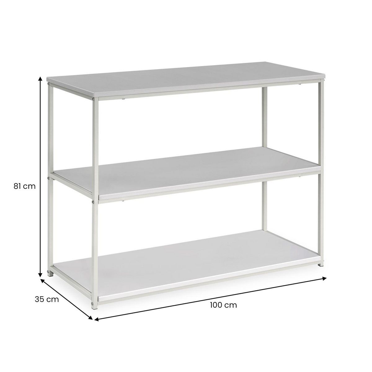 IDIMEX Etagère SENDAI, en métal noir avec 3 tablettes