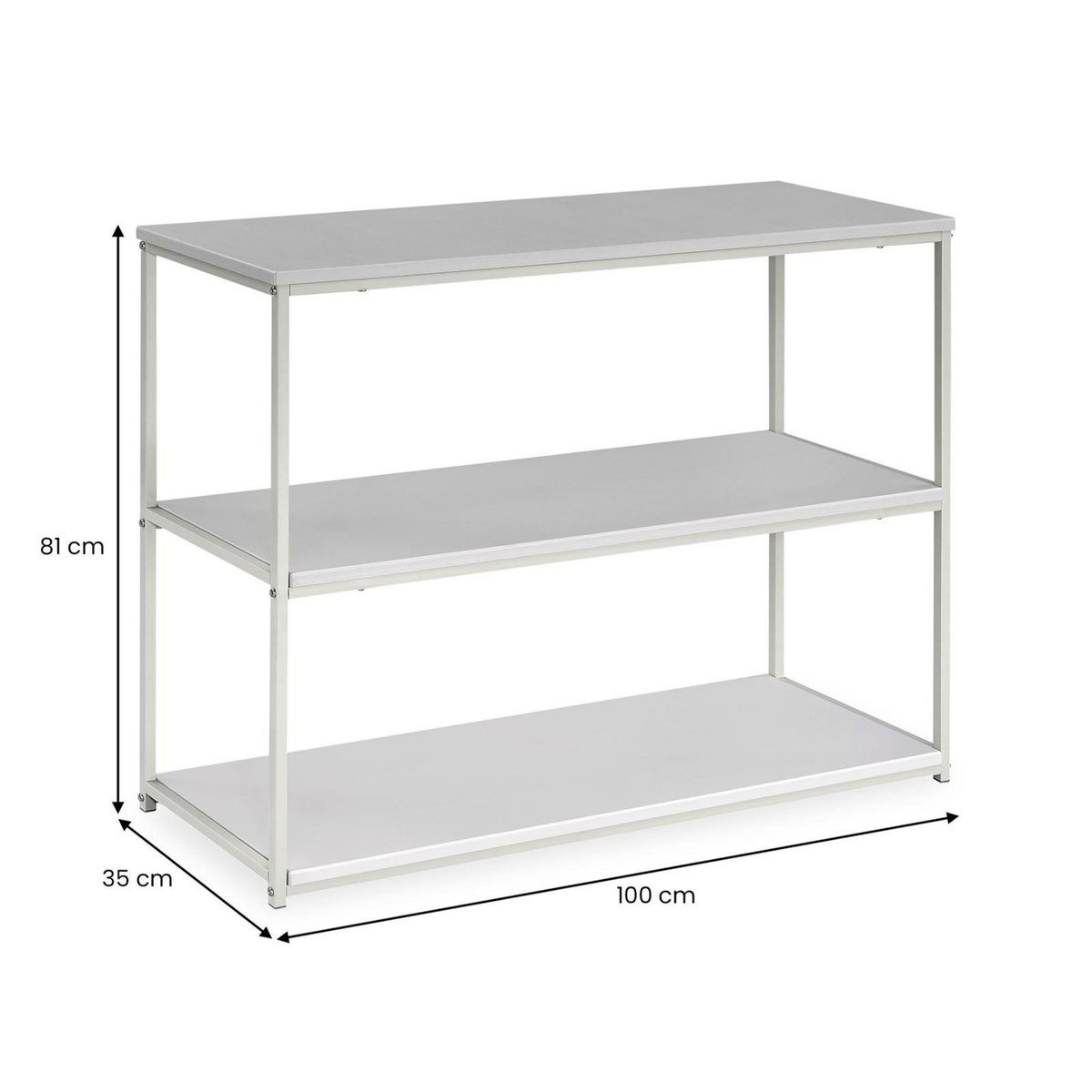 IDIMEX Etagère SENDAI, en métal noir avec 3 tablettes