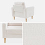 Voir la diapositive 5 : SWEEEK Fauteuil à bouclettes blanc cassé. scandinave  - Bjorn - Canapé 1 place fixe droit pieds bois