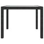Voir la diapositive 4 : VIDAXL Table de jardin 90x90x75 cm Verre trempe et resine tressee Noir