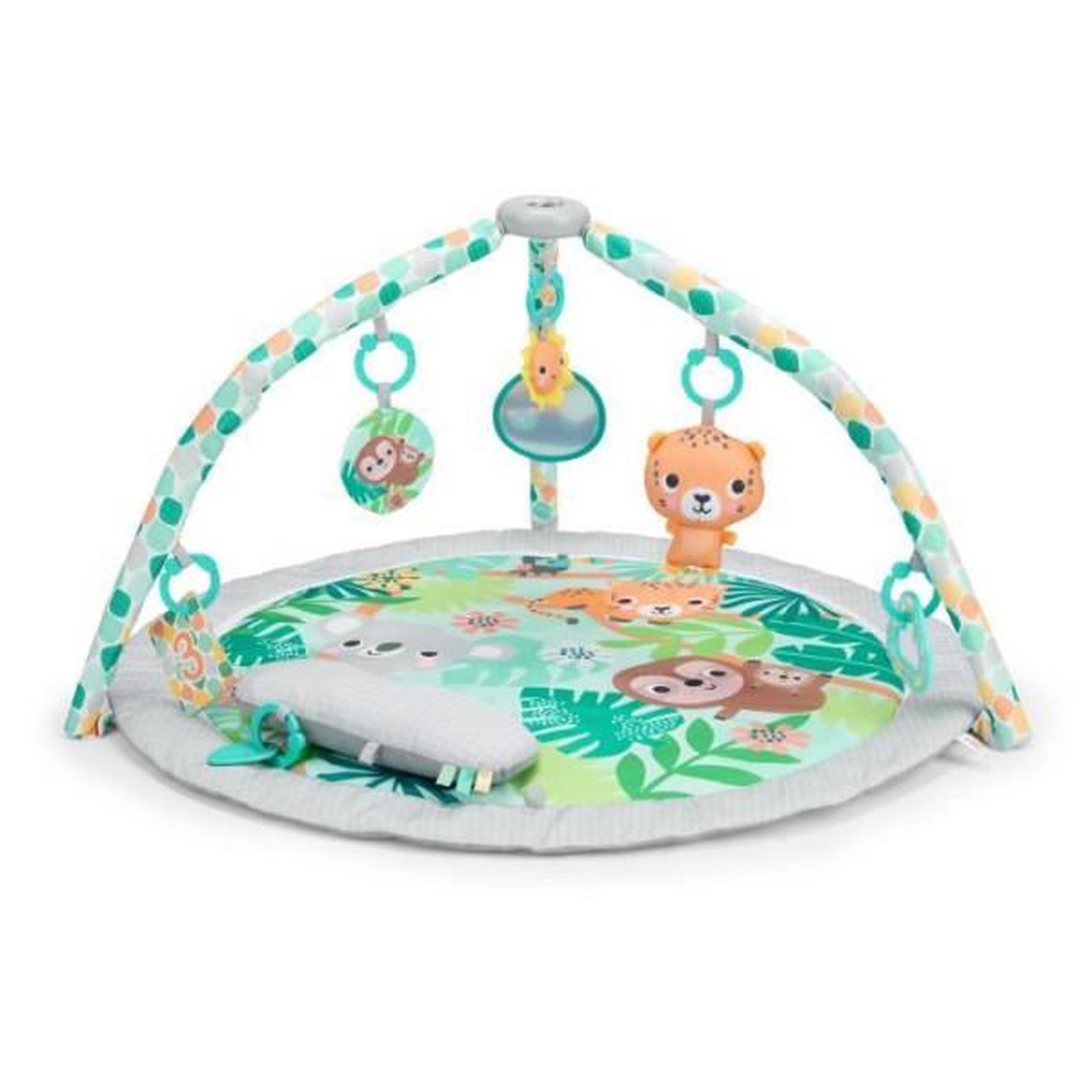Bright Starts BRIGHT STARTS Tapis d'éveil bébé au sol évolutif pliable- Foret tropicale- arche avec jouets sensoriels et musicaux ,miroir