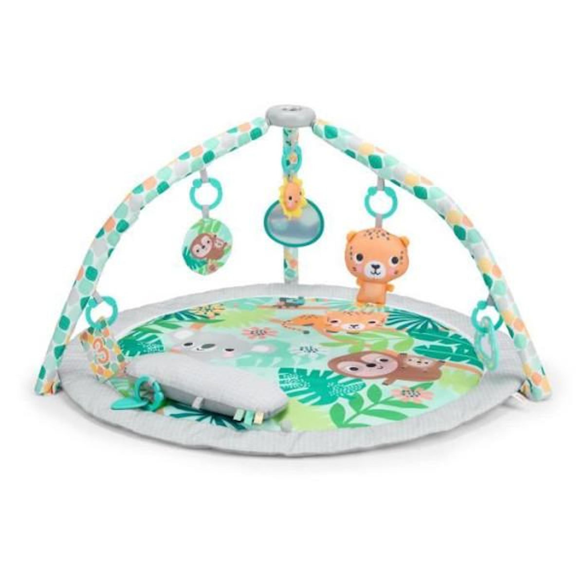 Bright Starts BRIGHT STARTS Tapis d'éveil bébé au sol évolutif pliable- Foret tropicale- arche avec jouets sensoriels et musicaux ,miroir