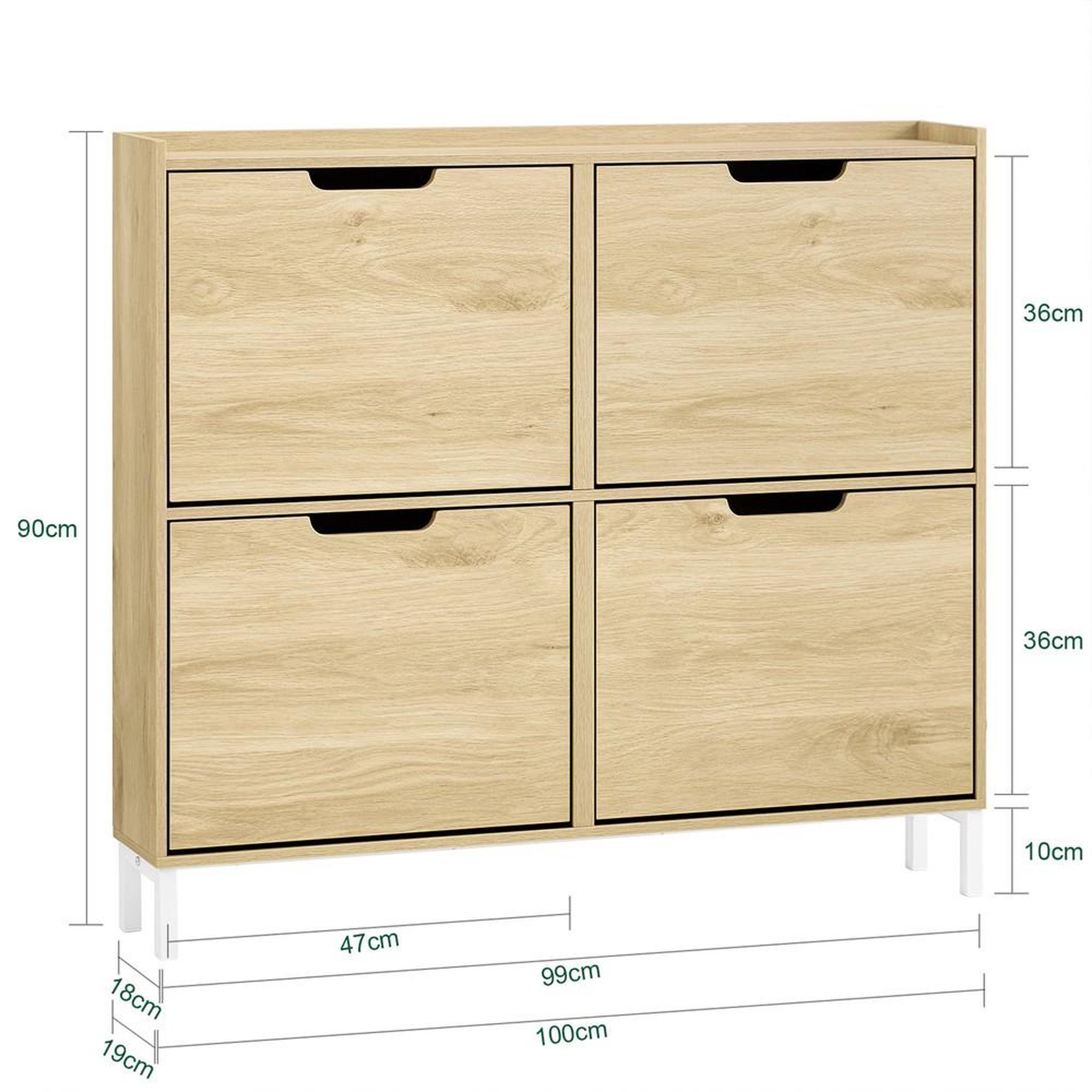 Voir la diapositive 3 : SOBUY SoBuy - Meuble À Chaussures 4 portes - Minimaliste - FSR100