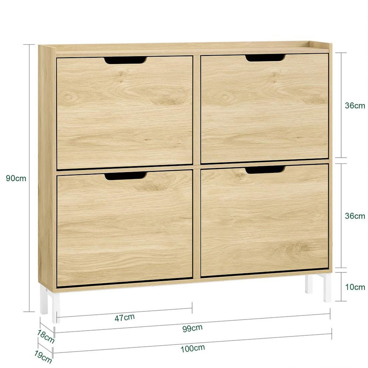 SOBUY SoBuy - Meuble À Chaussures 4 portes - Minimaliste - FSR100