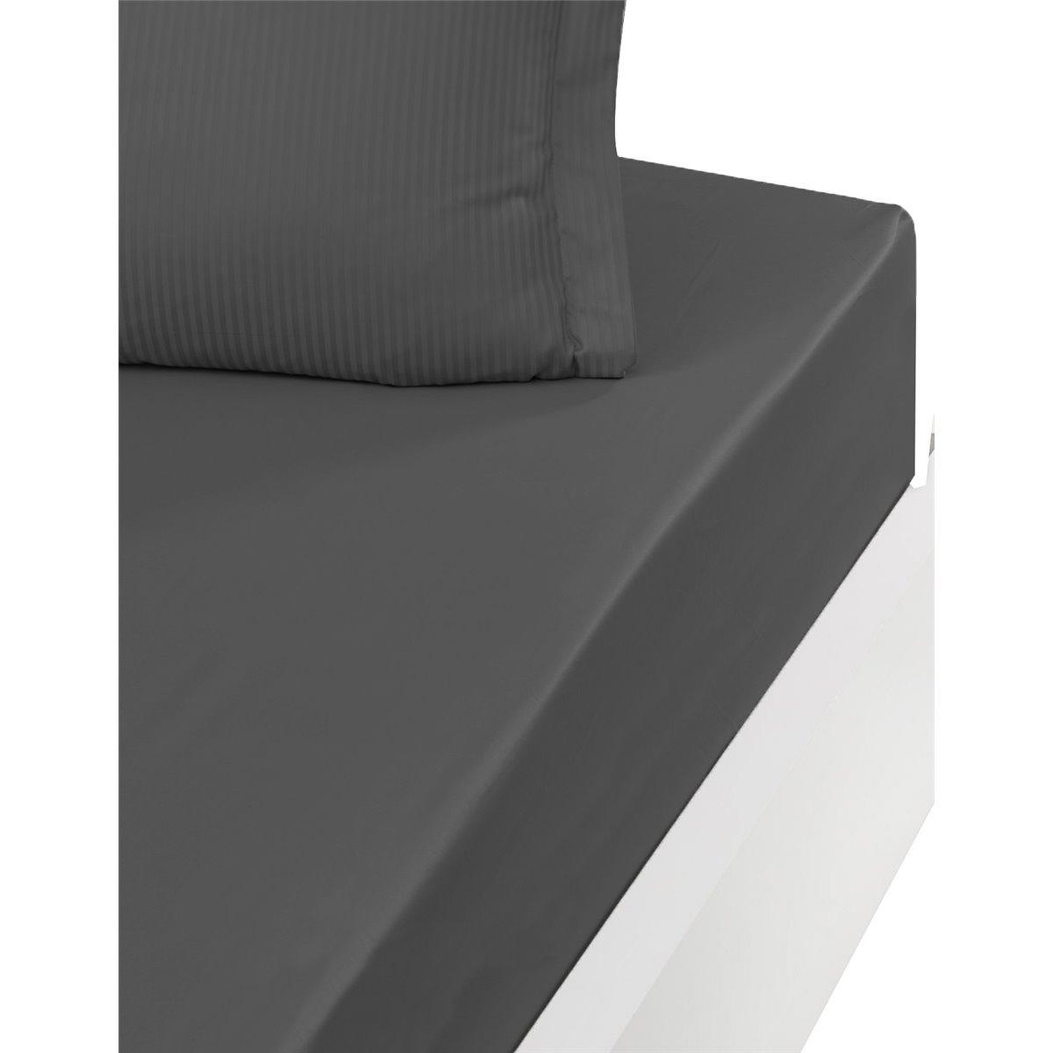 Voir la diapositive 1 : Sensei Maison Drap housse uni satin de coton bonnet 40 cm VERSALUXE PLUS