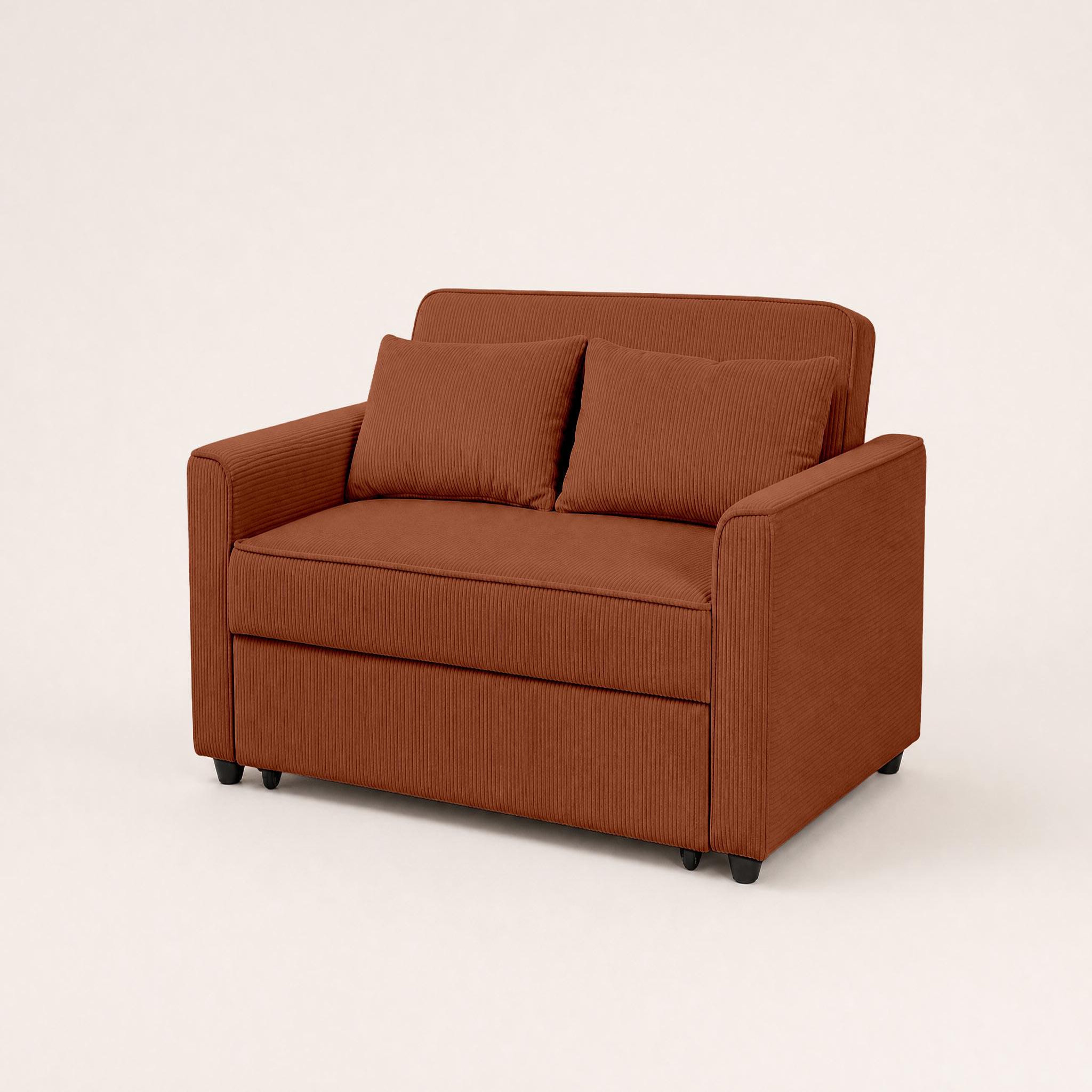 Voir la diapositive 3 : BEST MOBILIER Ernest - canapé droit 2 places convertible en velours côtelé