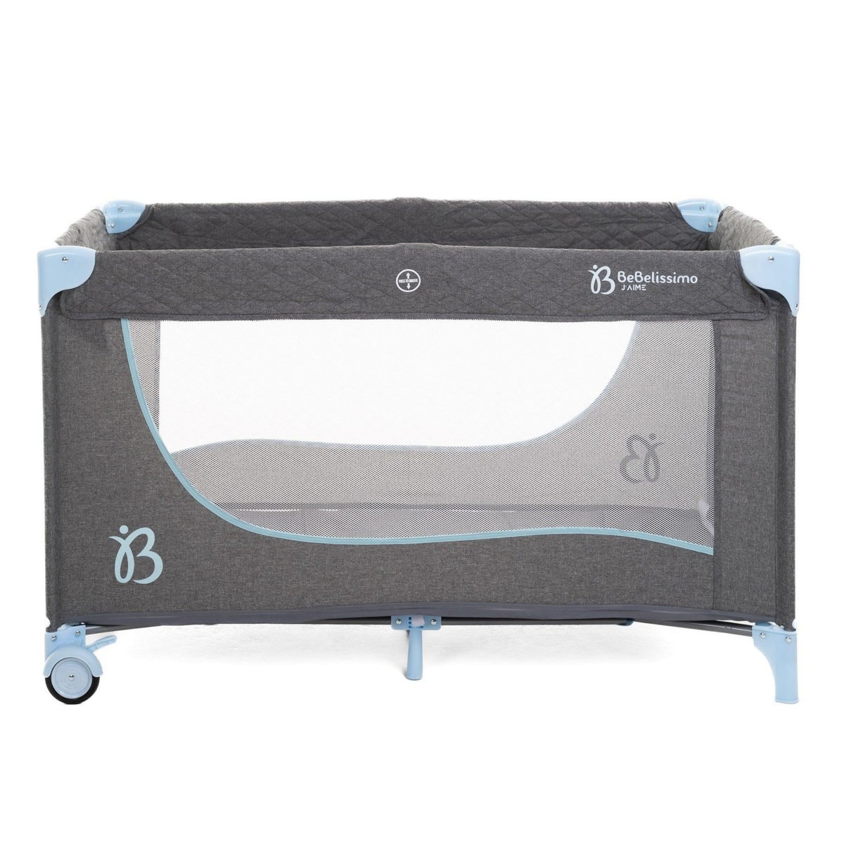 BEBELISSIMO BEBELISSIMO - Lit parapluie bébé - berceau bébé - dès la naissance - Nuit - lit pliant - bleu