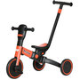 Voir la diapositive 1 : HOMCOM Tricycle enfant évolutif 4 en 1 - tricycle à pousser, tricycle simple, draisienne, vélo - canne  télescopique - guidon pliable - alu. rouge PP noir
