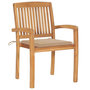 Voir la diapositive 2 : VIDAXL Chaises de jardin lot de 2 et coussins beige Bois teck massif