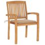 Voir la diapositive 2 : VIDAXL Chaises de jardin lot de 2 et coussins beige Bois teck massif