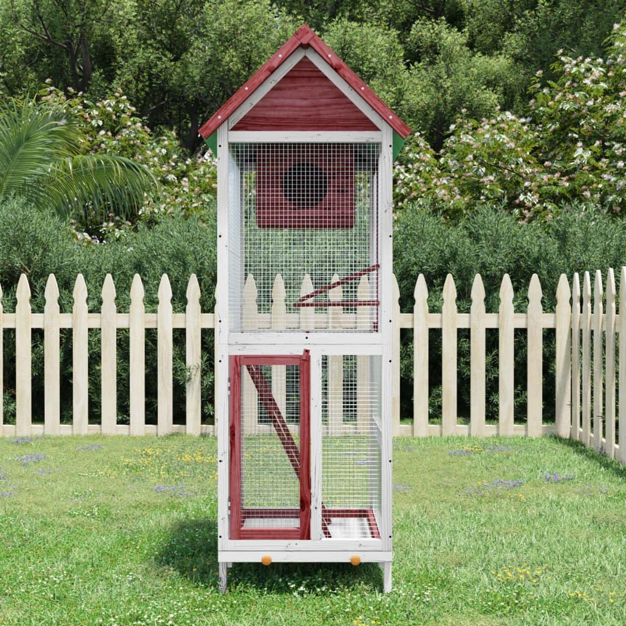 VIDAXL Maison a oiseaux moka 60x58,5x160 cm bois massif de pin