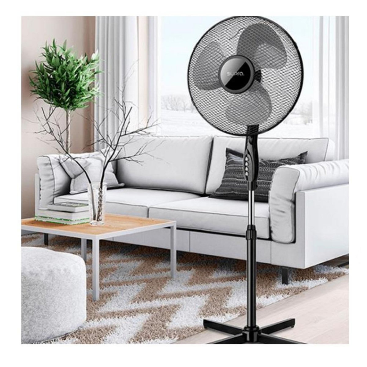 Supra Ventilateur sur pied 40cm 40w noir - IRIS