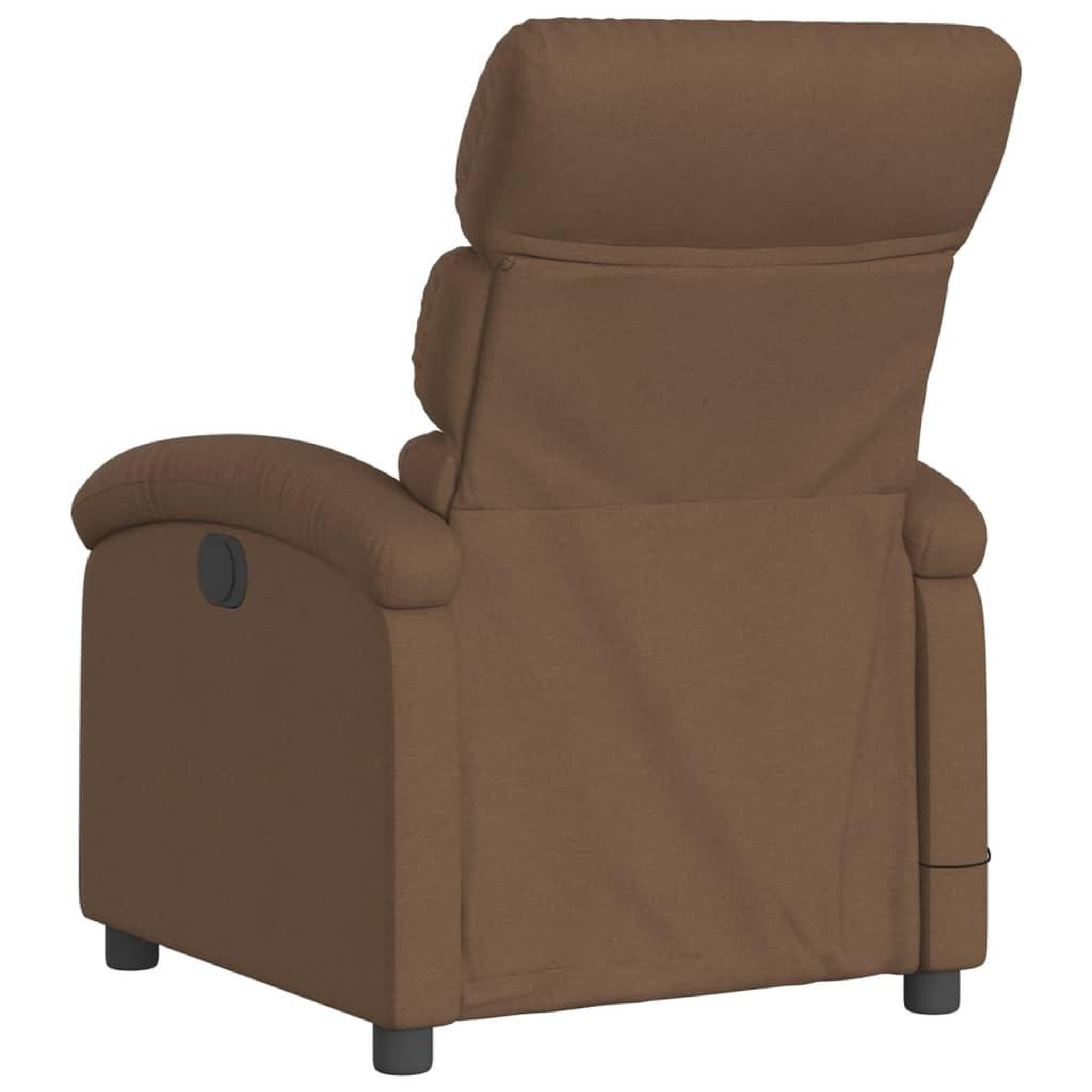 Voir la diapositive 5 : VIDAXL Fauteuil inclinable de massage electrique marron tissu