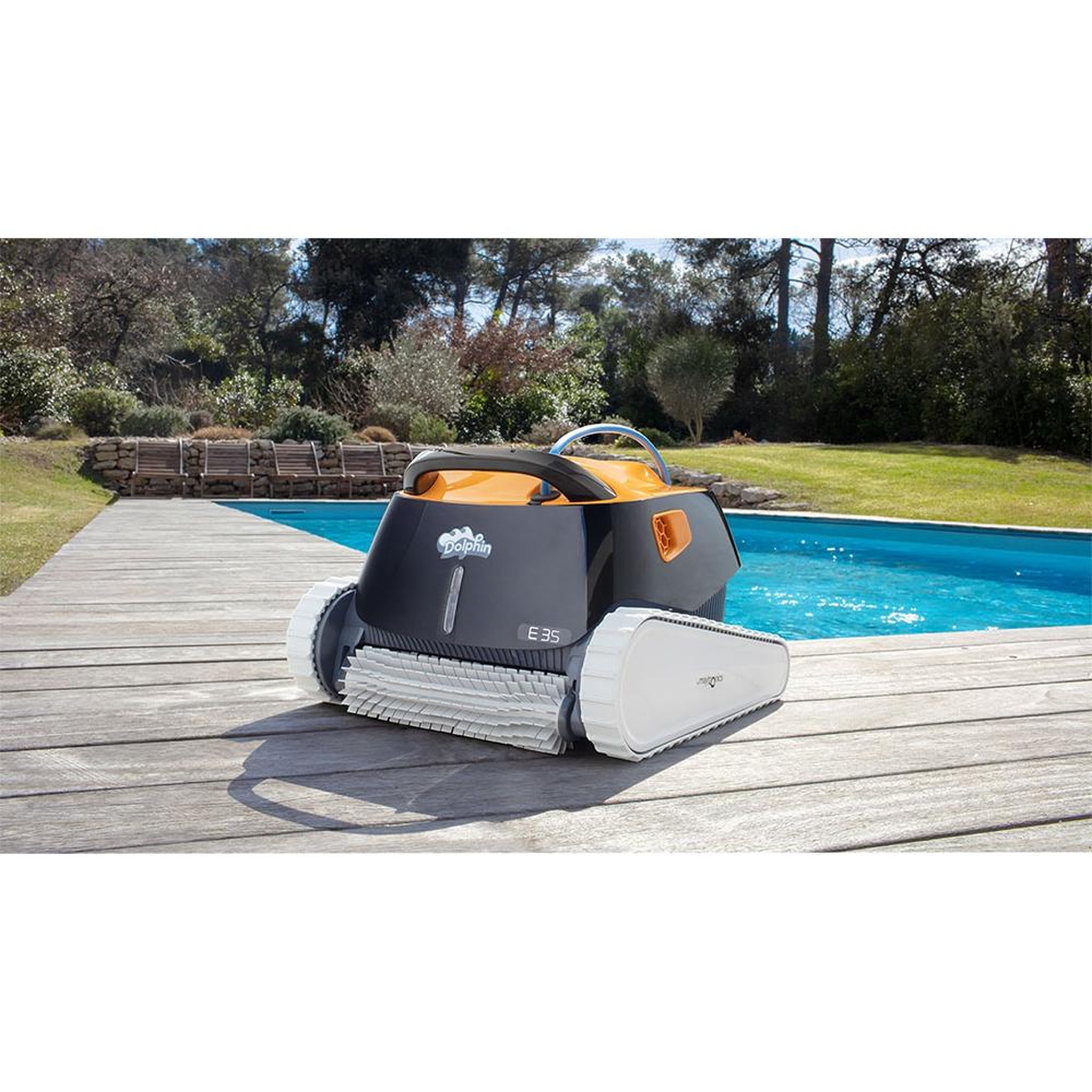 Voir la diapositive 3 : Dolphin Robot electrique de piscine fond, parois et ligne d'eau avec chariot - e35