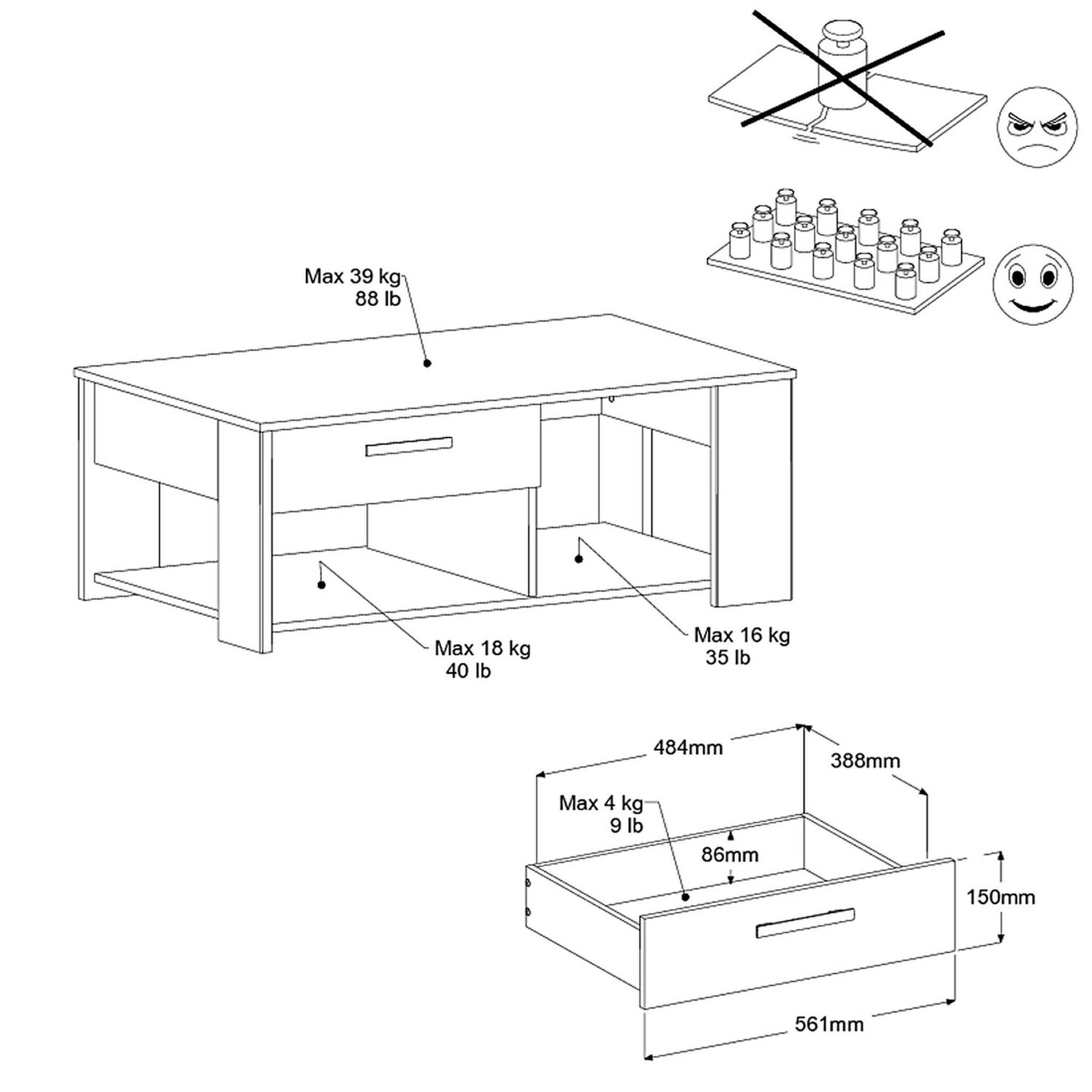 Voir la diapositive 8 : Table basse L110cm LOLA
