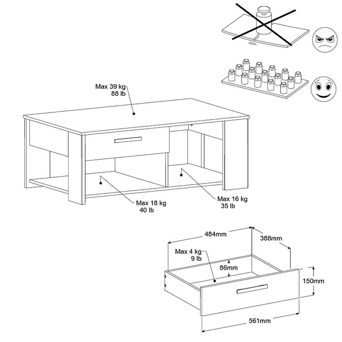 Table basse L110cm LOLA