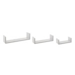 FIVE Lot de 3 Étagères Murales  Bord  42cm Blanc