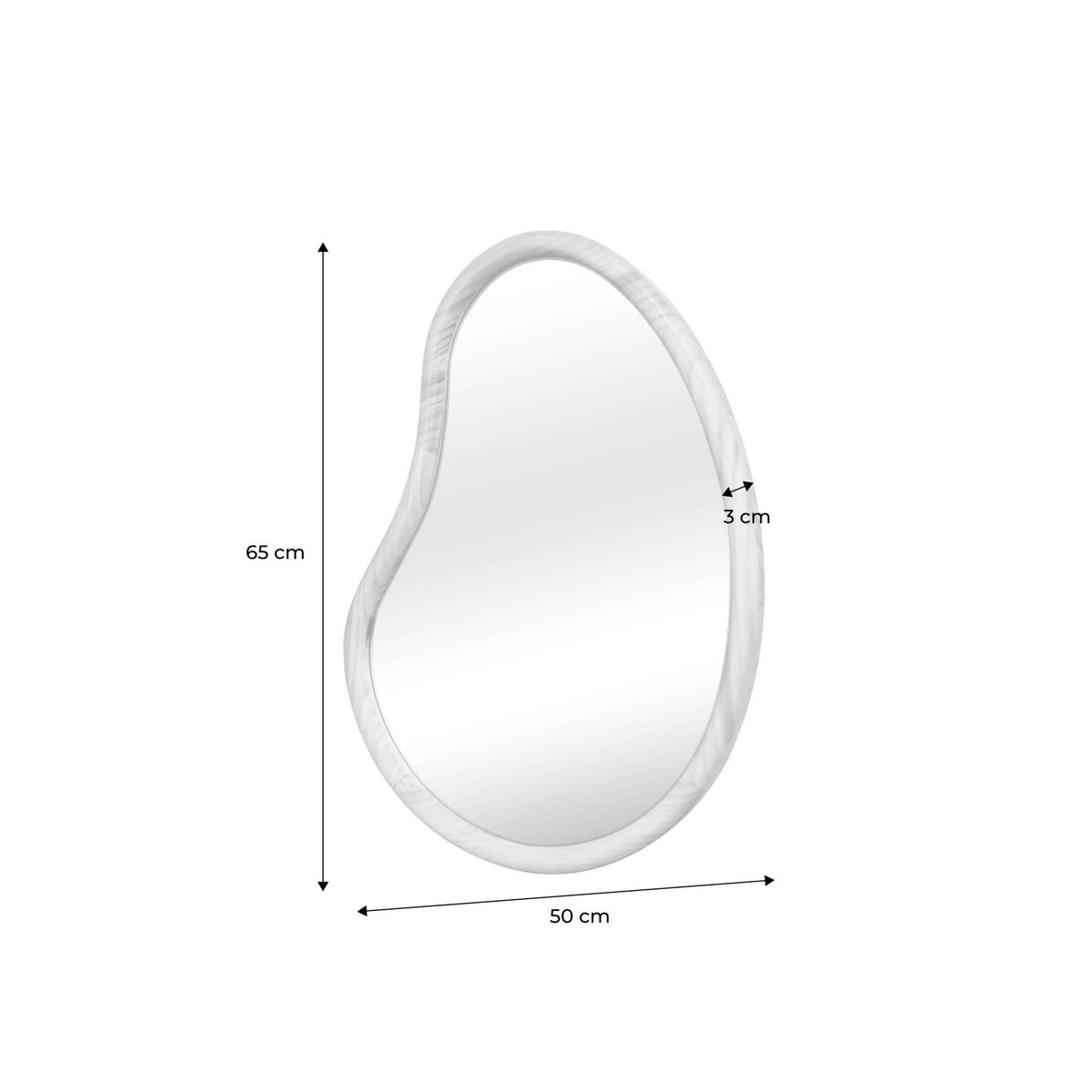 SWEEEK Miroir organique en bois de sapin 65cm épaisseur 3cm idéal entrée, chambre ou salle de bain
