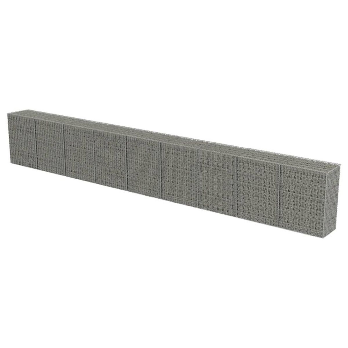 VIDAXL Mur a gabion avec couvercles Acier galvanise 900x50x100 cm