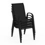 Voir la diapositive 4 : ID MARKET Lot de 4 chaises de jardin LYMA métal et textilène empilables noires
