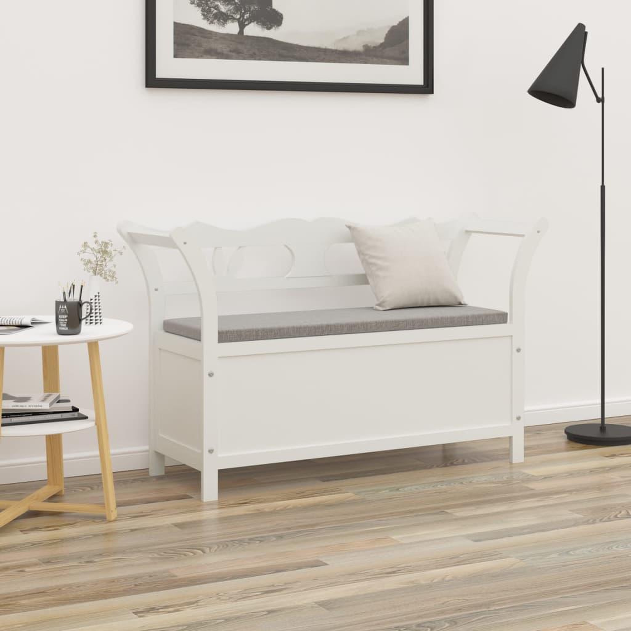 Voir la diapositive 1 : VIDAXL Banc Blanc 107x45x75,5 cm Bois de sapin solide