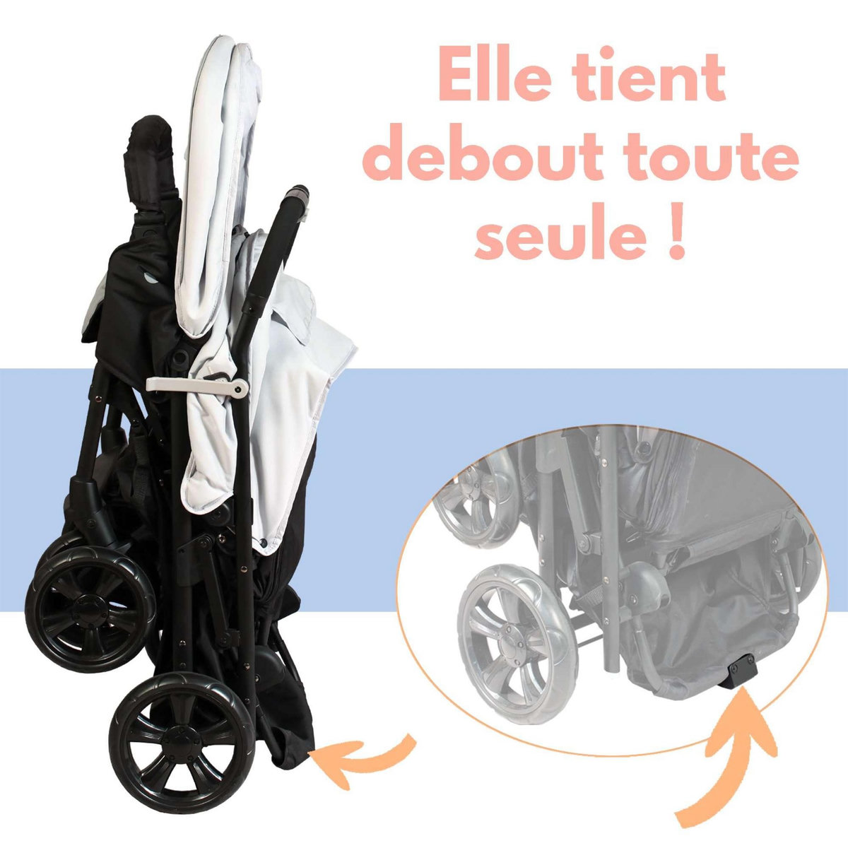 LOOPING Looping Poussette Double Jumeaux | Habillage Pluie | Black Emotion
